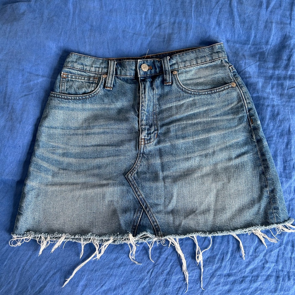 Madewell denim mini skirt